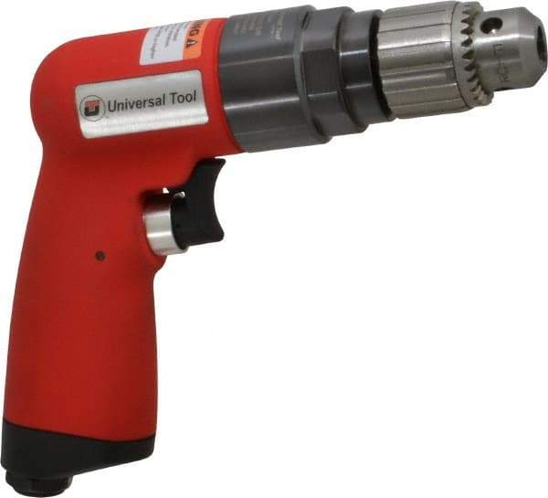 Universal Tool - 1/4" Keyed Chuck - Pistol Grip Handle, 6,000 RPM, 4.6 CFM, 0.9 hp, 90 psi - Exact Tool & Supply