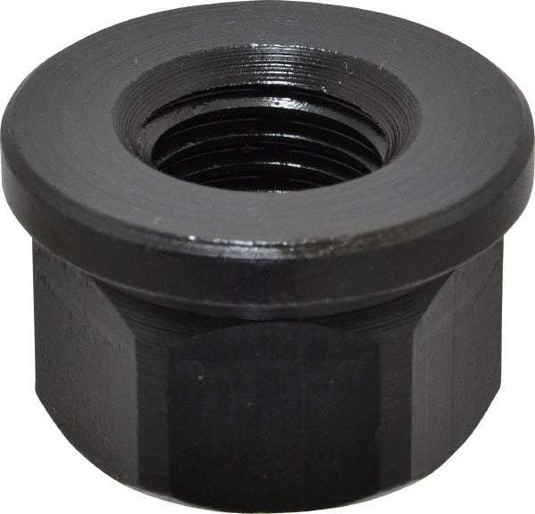 Gibraltar - 1-8, 2" Flange Diam, 1-1/4" High, 1-5/8" Across Flats, Flange Nut - Grade 12L14 Steel, Black Oxide Finish, 1/4" Flange Height, TCMAI - Exact Tool & Supply