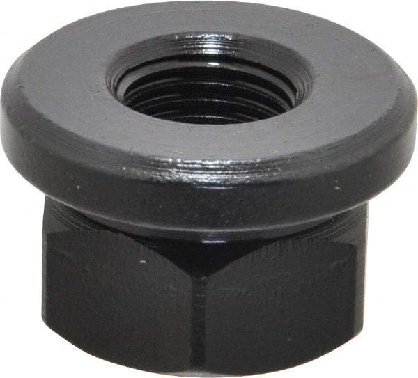 Gibraltar - 1/2-20, 1-1/8" Flange Diam, 11/16" High, 7/8" Across Flats, Flange Nut - Grade 12L14 Steel, Black Oxide Finish, 3/16" Flange Height, TCMAI - Exact Tool & Supply