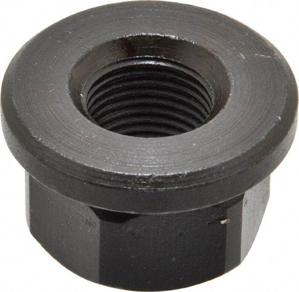 Gibraltar - 5/8-18, 1-3/8" Flange Diam, 13/16" High, 1-1/16" Across Flats, Flange Nut - Grade 12L14 Steel, Black Oxide Finish, 3/16" Flange Height, TCMAI - Exact Tool & Supply