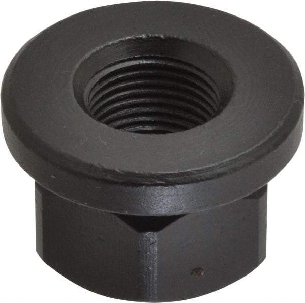 Gibraltar - 3/4-16, 1-5/8" Flange Diam, 1" High, 1-1/4" Across Flats, Flange Nut - Grade 12L14 Steel, Black Oxide Finish, 1/4" Flange Height, TCMAI - Exact Tool & Supply