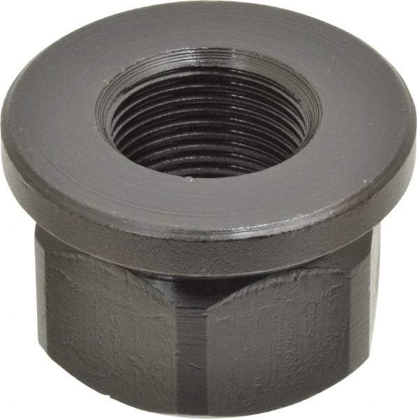 Gibraltar - 1-14, 2" Flange Diam, 1-1/4" High, 1-5/8" Across Flats, Flange Nut - Grade 12L14 Steel, Black Oxide Finish, 1/4" Flange Height, TCMAI - Exact Tool & Supply