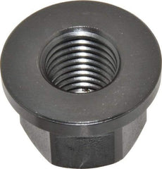 Gibraltar - M24x3.00, 49mm Flange Diam, 32mm High, 36mm Across Flats, Flange Nut - Grade 12L14 Steel, Black Oxide Finish, 7" Flange Height, TCMAI - Exact Tool & Supply