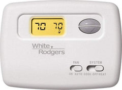 White-Rodgers - 45 to 90°F, 1 Heat, 1 Cool, Digital Nonprogrammable Thermostat - 20 to 30 Volts, Horizontal Mount, Manual Switch - Exact Tool & Supply