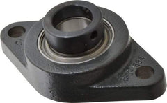 Browning - 1" ID, 4-7/8" OAL x 2-3/4" OAH 2-Bolt Flange - 1,651 Lb Static Cap, 2,801 Lb Dyn Cap, 3-57/64" Btw Mnt Hole Ctrs, Cast Iron - Exact Tool & Supply