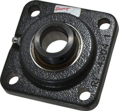 Browning - 1" ID, 3-3/4" OAL x 3-3/4" OAH 4-Bolt Flange - 1,651 Lb Static Cap, 2,801 Lb Dyn Cap, 2-3/4" Btw Mnt Hole Ctrs, Cast Iron - Exact Tool & Supply