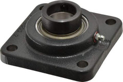 Browning - 1-1/4" ID, 4-1/4" OAL x 4-1/4" OAH 4-Bolt Flange - 2,567 Lb Static Cap, 4,381 Lb Dyn Cap, 3-1/4" Btw Mnt Hole Ctrs, Cast Iron - Exact Tool & Supply
