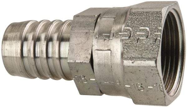 Parker - 1-7/16-12 SAE Steel Hydraulic Hose Female Seal-Lok Swivel Short - -16 Hose Size, 1" Hose Diam - Exact Tool & Supply