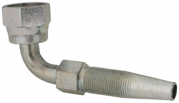 Parker - 11/16-16 SAE Steel Hydraulic Hose Female Seal-Lok Swivel 90° Elbow & Short Drop - 6,000 psi, -6 Hose Size, 3/8" Hose Diam - Exact Tool & Supply