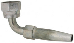 Parker - 11/16-16 SAE Steel Hydraulic Hose Female Seal-Lok Swivel 90° Elbow & Short Drop - 6,000 psi, -6 Hose Size, 3/8" Hose Diam - Exact Tool & Supply
