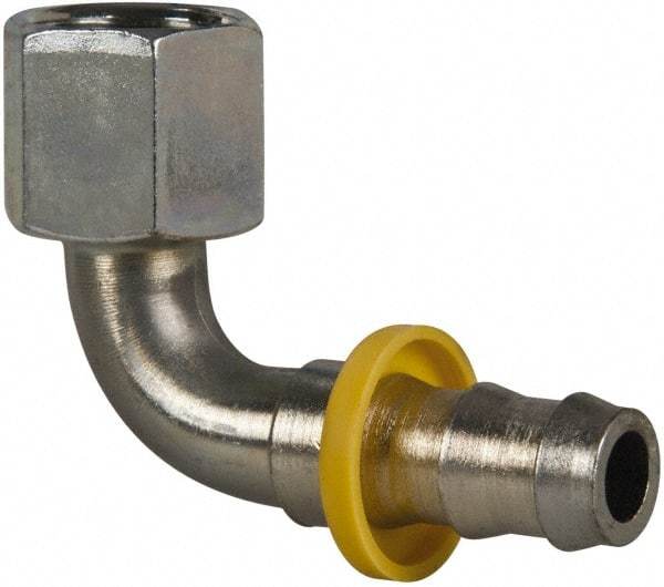 Parker - 13/16-16 SAE Steel Hydraulic Hose Female Seal-Lok Swivel & 90° Elbow - -8 Hose Size - Exact Tool & Supply
