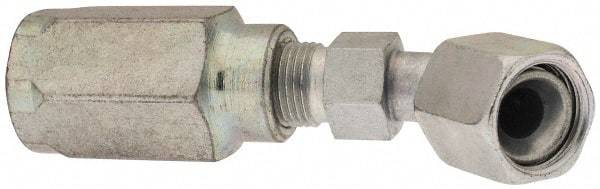 Parker - 3/4-16 Female JIC Steel Hydraulic Hose Female JIC Swivel & 45° Elbow & Short Drop - 5,000 psi, -8 Hose Size, 1/2" Hose Diam - Exact Tool & Supply