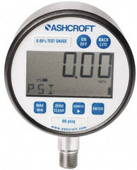 Ashcroft - 3" Dial, 1/4 Thread, 0-2,000 Scale Range, Pressure Gauge - Lower Connection Mount, Accurate to 0.25% of Scale - Exact Tool & Supply
