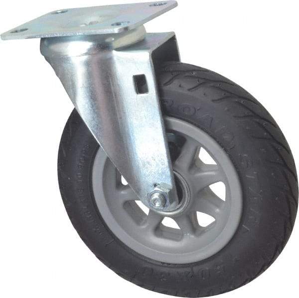 Shepherd - 6" Diam x 1-1/4" Wide, Phenolic Swivel Caster - 150 Lb Capacity, Top Plate Mount, 2-5/8" x 3-3/4" Plate, Ball Bearing - Exact Tool & Supply