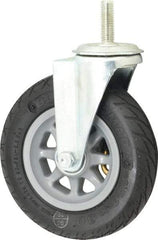 Shepherd - 6" Diam x 1-1/4" Wide, Phenolic Swivel Caster - 150 Lb Capacity, Threaded Stem Mount, Ball Bearing - Exact Tool & Supply