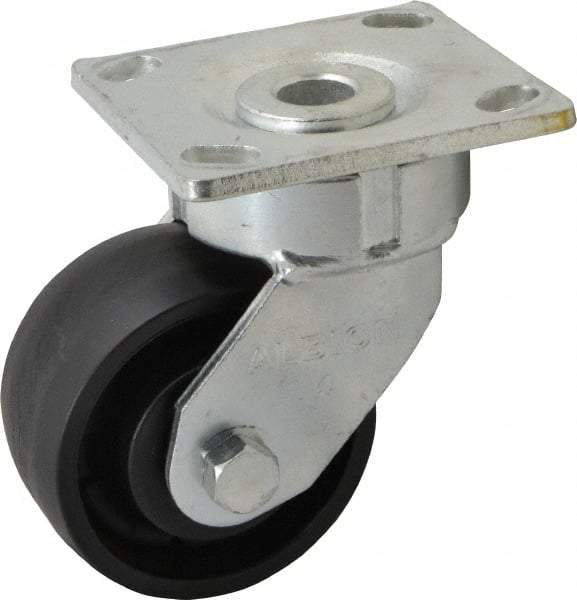 Albion - 4" Diam x 2" Wide x 5-5/8" OAH Top Plate Mount Swivel Caster - Glass Filled Nylon, 800 Lb Capacity, Precision Sealed Bearing, 4 x 4-1/2" Plate - Exact Tool & Supply