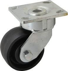 Albion - 4" Diam x 2" Wide x 5-5/8" OAH Top Plate Mount Swivel Caster - Glass Filled Nylon, 800 Lb Capacity, Precision Sealed Bearing, 4 x 4-1/2" Plate - Exact Tool & Supply