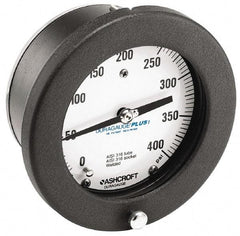 Ashcroft - 4-1/2" Dial, 1/4 Thread, 0-300 Scale Range, Pressure Gauge - Center Back Connection Mount, Accurate to 0.5% of Scale - Exact Tool & Supply