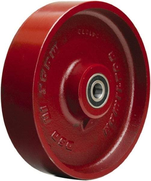 Hamilton - 8 Inch Diameter x 2 Inch Wide, Cast Iron Caster Wheel - 1,500 Lb. Capacity, 2-1/4 Inch Hub Length, 1/2 Inch Axle Diameter, Precision Ball Bearing - Exact Tool & Supply