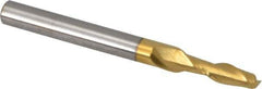 Hertel - 5/32", 9/16" LOC, 3/16" Shank Diam, 2" OAL, 2 Flute, Solid Carbide Square End Mill - Single End, TiN Finish, Spiral Flute, 30° Helix, Centercutting, Right Hand Cut - Exact Tool & Supply