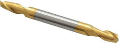Hertel - 11/64", 5/16" LOC, 3/16" Shank Diam, 2" OAL, 2 Flute, Solid Carbide Square End Mill - Double End, TiN Finish, 30° Helix, Centercutting - Exact Tool & Supply
