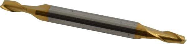 Hertel - 5/32", 7/16" LOC, 3/16" Shank Diam, 3" OAL, 2 Flute, Solid Carbide Square End Mill - Double End, TiN Finish, 30° Helix, Centercutting - Exact Tool & Supply