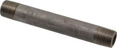 Merit Brass - Schedule 80, 1/2" Pipe x 5-1/2" Long, Grade 304/304L Stainless Steel Pipe Nipple - Seamless & Threaded - Exact Tool & Supply