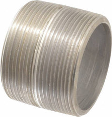 Merit Brass - Schedule 80, 3" Pipe x 2-5/8" Long, Grade 304/304L Stainless Steel Pipe Nipple - Seamless & Threaded - Exact Tool & Supply