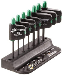 Bondhus - 7 Piece T6 to T20 Protanium High Torque Steel Flag-Style Torx Key Set - 1-1/2" Length Under Head, 3" OAL, T6, T7, T8, T9, T10, T15, T20 - Exact Tool & Supply