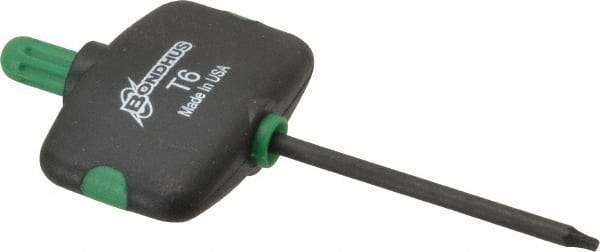 Bondhus - T6 Standard Torx Key - Wing Handle, Protanium High Torque Steel, 1-1/2" Length Under Head - Exact Tool & Supply