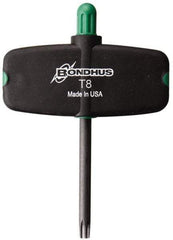 Bondhus - T8 Standard Torx Key - Wing Handle, Protanium High Torque Steel, 1-1/2" Length Under Head, 3" OAL - Exact Tool & Supply