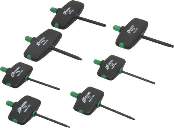 Bondhus - 7 Piece T6 to T20 Protanium Wing Handle Torx Key Set - 3" OAL, 1-1/2" Length Under Head, T6, T7, T8, T9, T10, T15, T20 Torx Size - Exact Tool & Supply