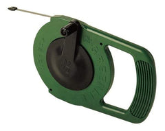 Greenlee - 25 Ft. Long x 1/4 Inch Wide, 0.03 Inch Thick, Steel Fish Tape - 400 Lb. Pulling Strength, Includes Winder Case - Exact Tool & Supply
