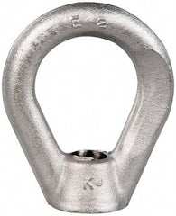 Gibraltar - 2,700 Lb Capacity, 1/2-13 Thread, Stainless Steel Lifting Eye Nut - Grade 316, 2-1/2" High, 1-1/4" Inside & 2" Outside Eye Diam, 7/8" Bell/Base Width - Exact Tool & Supply