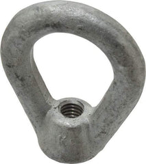 Gibraltar - 2,700 Lb Capacity, 3/8-16 Thread, Galvanized Finsih, Carbon Steel Heavy Duty Lifting Eye Nut - Grade C-1030, 2-1/2" High, 1-1/4" Inside & 2" Outside Eye Diam, 7/8" Bell/Base Width - Exact Tool & Supply