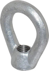 Gibraltar - 2,700 Lb Capacity, 1/2-13 Thread, Galvanized Finsih, Carbon Steel Heavy Duty Lifting Eye Nut - Grade C-1030, 2-1/2" High, 1-1/4" Inside & 2" Outside Eye Diam, 7/8" Bell/Base Width - Exact Tool & Supply