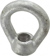 Gibraltar - 5,000 Lb Capacity, 3/4-10 Thread, Galvanized Finsih, Carbon Steel Heavy Duty Lifting Eye Nut - Grade C-1030, 3" High, 1-1/2" Inside & 2-1/2" Outside Eye Diam, 1-3/8" Bell/Base Width - Exact Tool & Supply