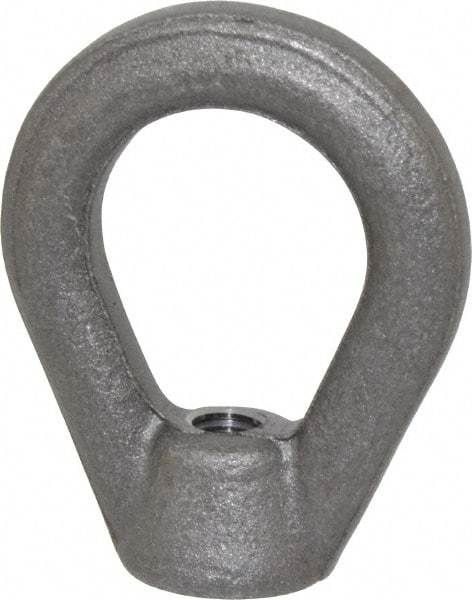 Gibraltar - 2,700 Lb Capacity, 3/8-16 Thread, Self Colored, Carbon Steel Heavy Duty Lifting Eye Nut - Grade C-1030, 2-1/2" High, 1-1/4" Inside & 2" Outside Eye Diam, 7/8" Bell/Base Width - Exact Tool & Supply