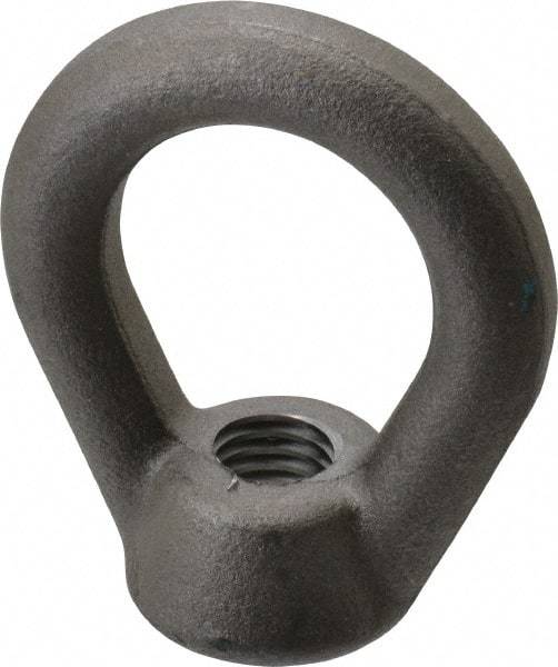 Gibraltar - 5,000 Lb Capacity, 5/8-11 Thread, Self Colored, Carbon Steel Heavy Duty Lifting Eye Nut - Grade C-1030, 3" High, 1-1/2" Inside & 2-1/2" Outside Eye Diam, 1-3/8" Bell/Base Width - Exact Tool & Supply