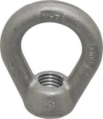 Gibraltar - 5,000 Lb Capacity, 3/4-10 Thread, Self Colored, Carbon Steel Heavy Duty Lifting Eye Nut - Grade C-1030, 3" High, 1-1/2" Inside & 2-1/2" Outside Eye Diam, 1-3/8" Bell/Base Width - Exact Tool & Supply