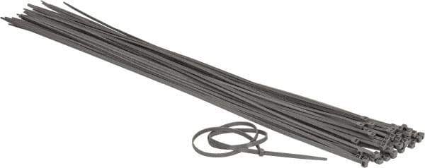 Made in USA - 48-9/16" Long Gray Nylon Standard Cable Tie - 175 Lb Tensile Strength, 2.29mm Thick, 4" Max Bundle Diam - Exact Tool & Supply