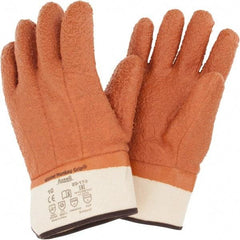 Ansell - Size XL (10) PVC Coated Jersey Cold Protection Work Gloves - For General Purpose, Fully Coated, Safety Cuff, Full Fingered, Orange, Paired - Exact Tool & Supply