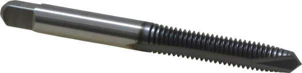 Kennametal - M6x1.00 Metric Coarse, 2 Flute, TiCN Finish, High Speed Steel Spiral Point Tap - Plug Chamfer, Right Hand Thread, 2-1/2" OAL, 1" Thread Length, 0.255" Shank Diam, 6H Class of Fit, Series 5351TC - Exact Tool & Supply