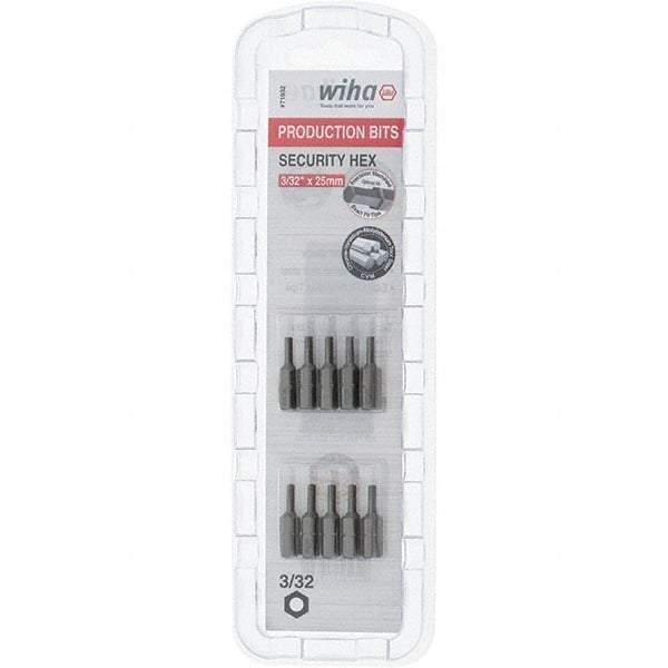 Wiha - 25mm Hex Screwdriver Bit - 1/4" Drive, 1" OAL - Exact Tool & Supply
