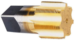 Hertel - 2 - 11-1/2 NPT Thread, 7 Flute Standard Pipe Tap - 4-1/2" OAL, 1-3/4" Thread Length, 1-7/8" Shank Diam, TiN Finish, High Speed Steel - Exact Tool & Supply