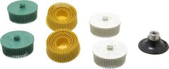 3M - 7 Piece, 2" Diam, Bristle Disc Power Brush Set - Ceramic Aluminum Oxide Abrasive - Exact Tool & Supply