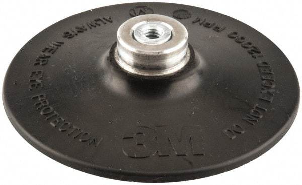 3M - 4" Diam Quick-Change Type S Disc Backing Pad - Medium Density, 12,000 RPM, Roloc TS Compatible - Exact Tool & Supply