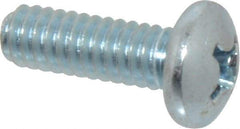 Value Collection - 1/4-20 UNC, 3/4" Length Under Head Phillips Drive Machine Screw - Pan Head, Grade 2 Steel, Without Washer - Exact Tool & Supply