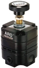 ARO/Ingersoll-Rand - 3/8 NPT Port, 14 CFM, Zinc Precision Constant Bleed Regulator - 2 to 25 psi Range, 150 Max psi Supply Pressure, 1/4" Gauge Port Thread, 2.12" Wide x 4.55" High - Exact Tool & Supply