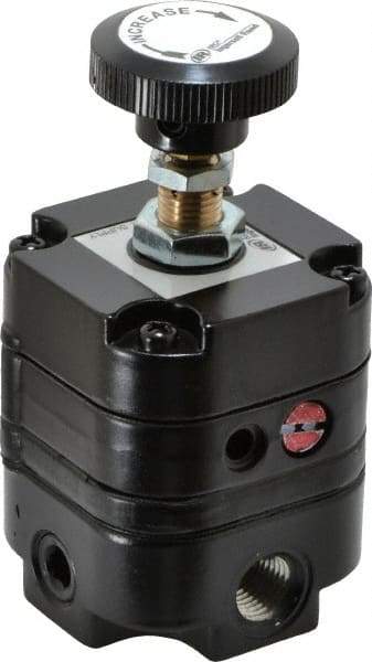 ARO/Ingersoll-Rand - 1/4 NPT Port, 14 CFM, Zinc Precision Constant Bleed Regulator - 2 to 60 psi Range, 150 Max psi Supply Pressure, 1/4" Gauge Port Thread, 2.12" Wide x 4.55" High - Exact Tool & Supply